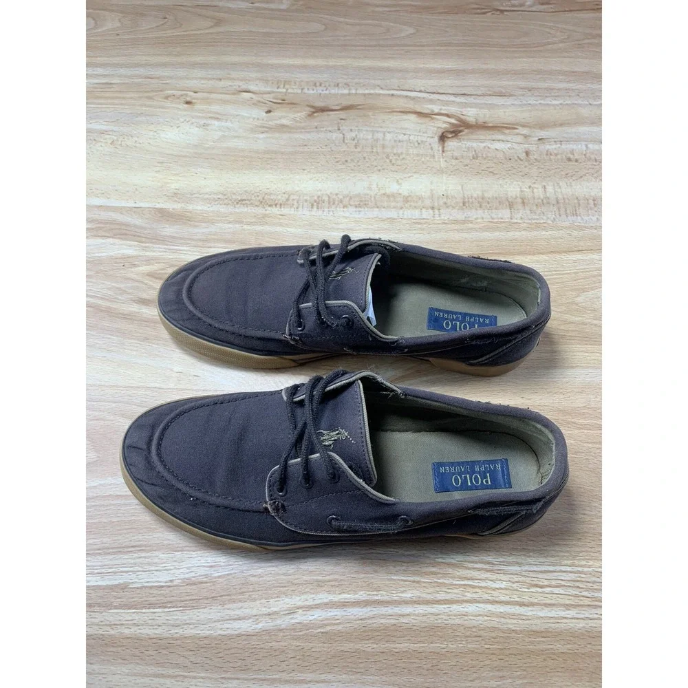 Ralph Lauren Men's Shoes~Polo Sport‎ Franz P Boat~Size 11D Brown Canvas